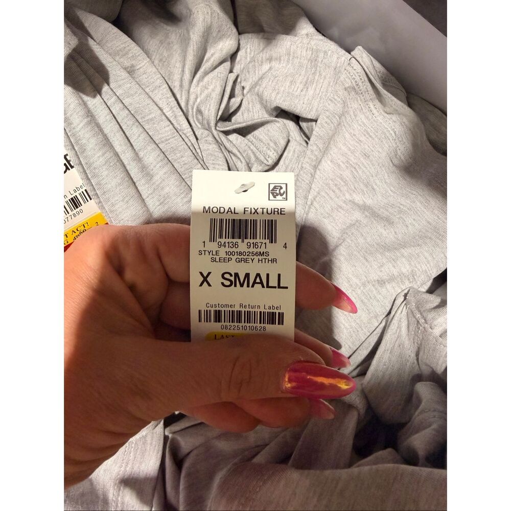 #963. State of Day Sleep Heather Grey Modal Knit Open Front Cardigan - Picture 4 of 4